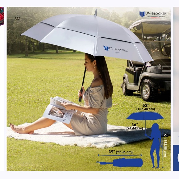 UV-BLOCKER UV Protection Golf Umbrella - Picture 2 of 6